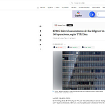 KPMG lider el asesoramiento de 'due diligence' en Espaa en 2023 con 140 operaciones, segn TTR Data